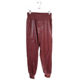 CINQ A SEPT RET$660 2PC PU JACKET/PANT DESIGNER OUTFIT RED SMALL