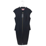 TED BAKER NWT$298 CAP SLEEVE PEPLUM DESIGNER DRESS BLACK 4