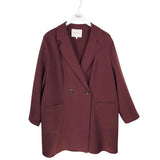 LAFAYETTE 148 RET$1398 DOUBLE BREASTED DESIGNER BLAZER MAROON 1X