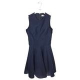 LELA ROSE SLEEVELESS VELOUR DESIGNER DRESS NAVY MEDIUM