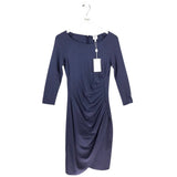 ARMANI COLLEZIONI NWT$1150 3/4 SLEEVE MIDI DESIGNER DRESS BLUE 8