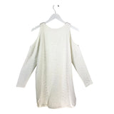 AMANDA UPRICHARD RET$225 KNIT COLD SHOULDER DESIGNER DRESS WHITE SMALL