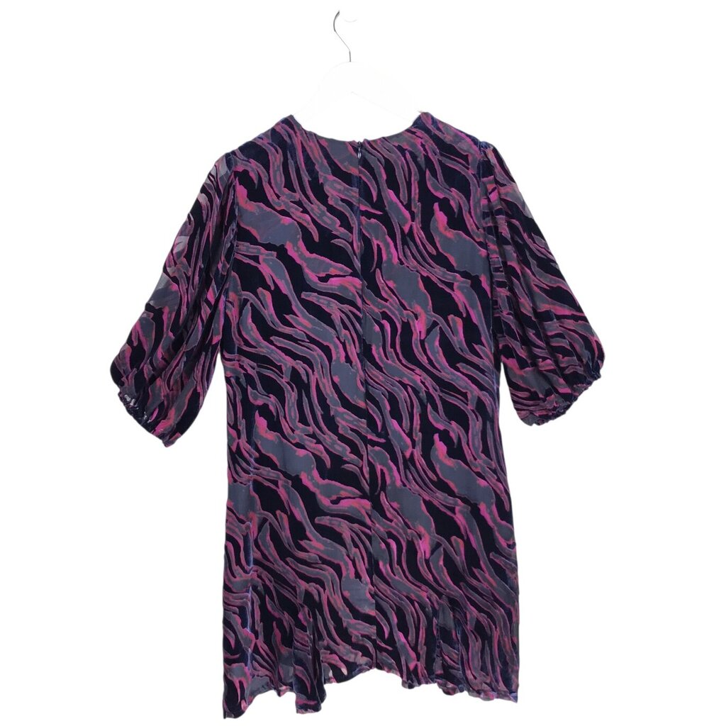 JOHNNY WAS SILK BLEND VELVET DESIGNER DRESS MAGENTA BLACK LARGE