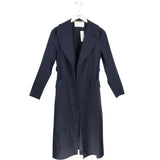 HARRIS WHARF LONDON BELTED LONGLINE DESIGNER COAT BLACK 40