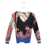 SILK CASHMERE DESIGNER SWEATER BLACK PINK 10