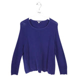 EILEEN FISHER WAFFLE KNIT LONG SLEEVE DESIGNER SWEATER INDIGO XSMALL
