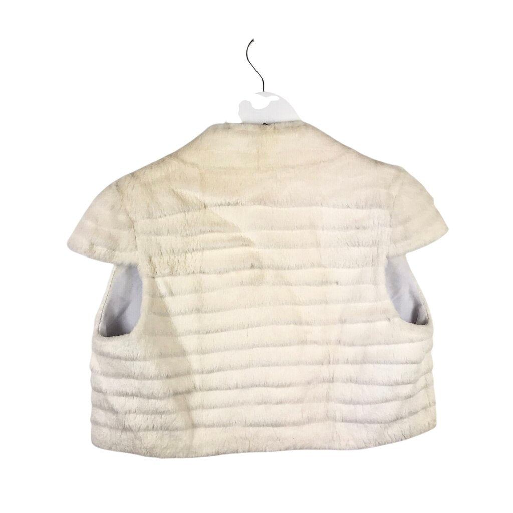 RABBIT CAP SLEEVE FUR WHITE SMALL