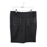 ESCADA PENCIL STUDS DESIGNER SKIRT BLACK 38