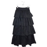 TIERED MAXI DESIGNER SKIRT BLACK SMALL
