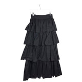 TIERED MAXI DESIGNER SKIRT BLACK SMALL