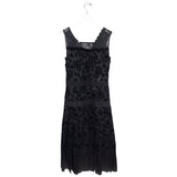 COACH 2PC NWT$795 FLORAL LACE TRIM SLEEVELESS MIDI DESIGNER DRESS BLACK 0