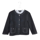 ST JOHN ANGORA/WOOL 3/4 SLEEVE DESIGNER BLAZER GREY 6