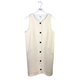 BA&SH NWT$355 TWEED-STYLE SLEEVELESS DRESS IVORY LARGE