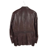 GUCCI LEATHER 2 BUTTON MEN SPORTCOAT BROWN 52