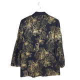 STELLA MCCARTNEY SEQUIN EMBROIDERED LONG SLEEVE DESIGNER BLAZER NAVY GOLD 46