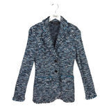 ST JOHN LONG SLEEVE DESIGNER BLAZER BLUE BLACK 2