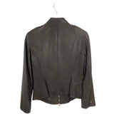 ST JOHN COLLECTION SEQUIN LEATHER DESIGNER JACKET BROWN SILVER 2