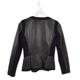 ST JOHN LEATHER ZIP DESIGNER JACKET BLACK 2