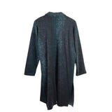 EILEEN FISHER NWT$495 WOOL DESIGNER CARDIGAN GREEN BLACK S/M