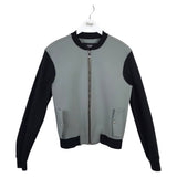 VERSACE AS IS RET$478 NEOPRENE EMBROIDERED LION BOMBER JACKET MEN JACKET GREY BLACK 44