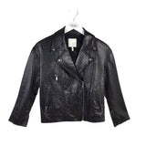 JOIE LEATHER MOTO DESIGNER JACKET BLACK XXS
