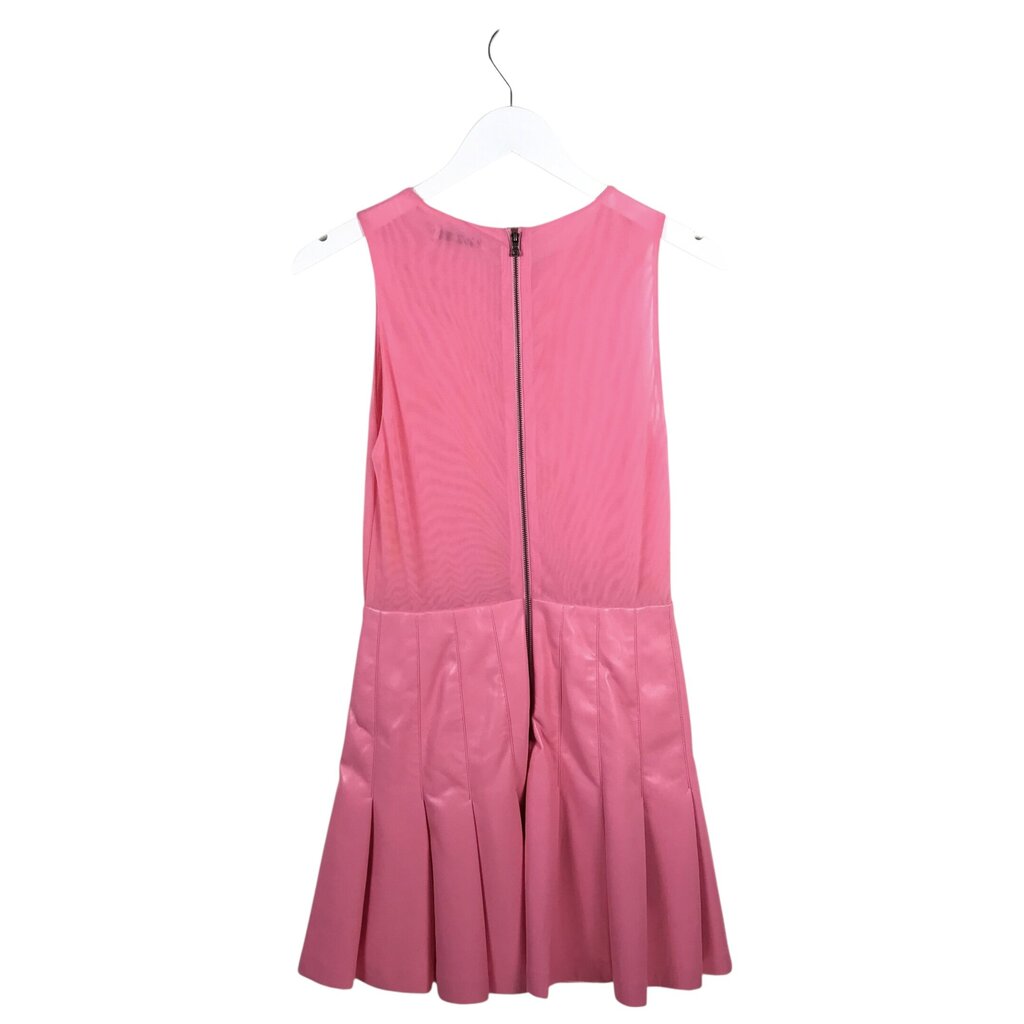 ALICE + OLIVIA SLEEVELESS FAUX LEATHER SKIRT DESIGNER DRESS PINK 4