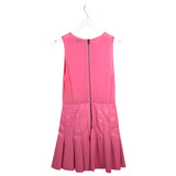ALICE + OLIVIA SLEEVELESS FAUX LEATHER SKIRT DESIGNER DRESS PINK 4