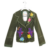 EMBROIDERED DESIGNER BLAZER OLIVE MULTI MEDIUM