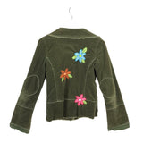EMBROIDERED DESIGNER BLAZER OLIVE MULTI MEDIUM