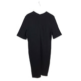 ST JOHN CAVIAR NWT$535 KNIT SHORT SLEEVE DESIGNER DRESS BLACK 16