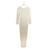 ST JOHN COUTURE NWT$1195 KNIT LONG SLEEVE MAXI DESIGNER DRESS CREAM 6