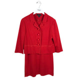 ST JOHN 2PC JACKET DRESS DESIGNER OUTFIT RED 8