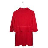 ST JOHN 2PC JACKET DRESS DESIGNER OUTFIT RED 8