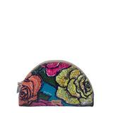 CONSUELA FLORAL COSMETIC BAG WOMEN'S ACCESSORIES BLACK PURPLE 11”x6”x3”