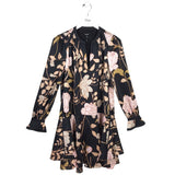ME+EM FLORAL LONG SLEEVE DESIGNER DRESS BLACK PEACH 4