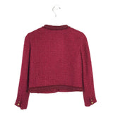 ALICE + OLIVIA RET$595 TWEED LONG SLEEVE DESIGNER BLAZER RED XSMALL