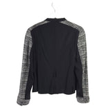 AKRIS PUNTO LONG SLEEVE W/BELT DESIGNER JACKET BLACK WHITE SMALL