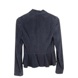 RALPH LAUREN SUEDE LONG SLEEVE DESIGNER BLAZER BLACK 4