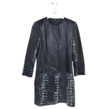 WORTH NEW YORK LEATHER LONG SLEEVE DESIGNER JACKET GREY P