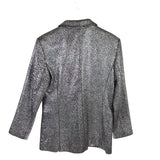 MILLY METALLIC DESIGNER BLAZER SILVER MEDIUM
