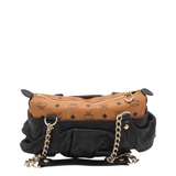 MCM SLOUCHY LEATHER LUXE HANDBAG BLACK/BROWN