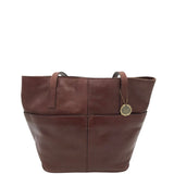 PATRICIA NASH LEATHER SHOULDER TOTE HANDBAG BROWN