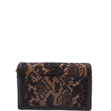 BRAHMIN SNAKE PRINT CROSSBODY HANDBAG BLACK BRONZE 7.5”x5”x3”