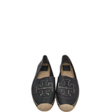 ESPADRILLE FLAT DESIGNER SHOES BLACK WHITE 9M
