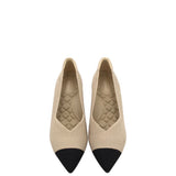 VIVAIA RET$169 KNIT HEEL PUMP SHOES CREAM BLACK 8-8.5