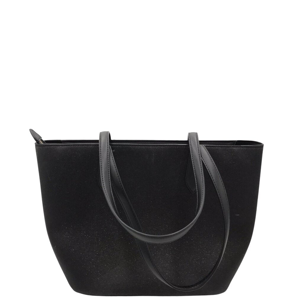 KATE SPADE GLITTER TOTE HANDBAG BLACK 12”x11”x5”