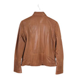 OVERLAND RET$395 LEATHER DESIGNER JACKET RUST SMALL