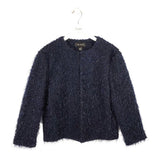 ST JOHN EYELASH DESIGNER BLAZER NAVY MEDIUM