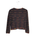 ST JOHN ZIP LONG SLEEVE DESIGNER BLAZER BLACK ORANGE 4