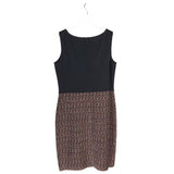 ST JOHN NWT KNIT TWEED SLEEVELESS DESIGNER DRESS BLACK FUCHSIA 10